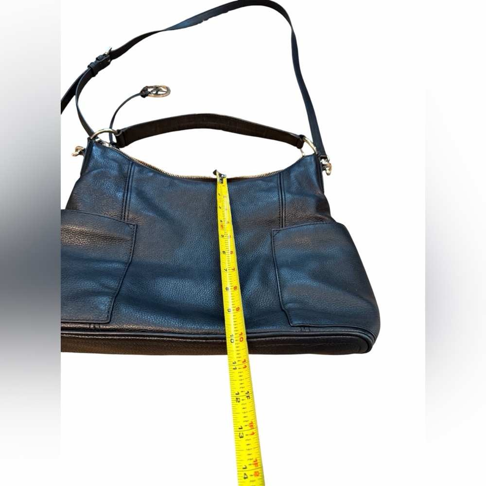 Michael Kors Anita Large Black Pebbled Leather Shoulder Hobo with Gold Hardware - Picture 8 of 9